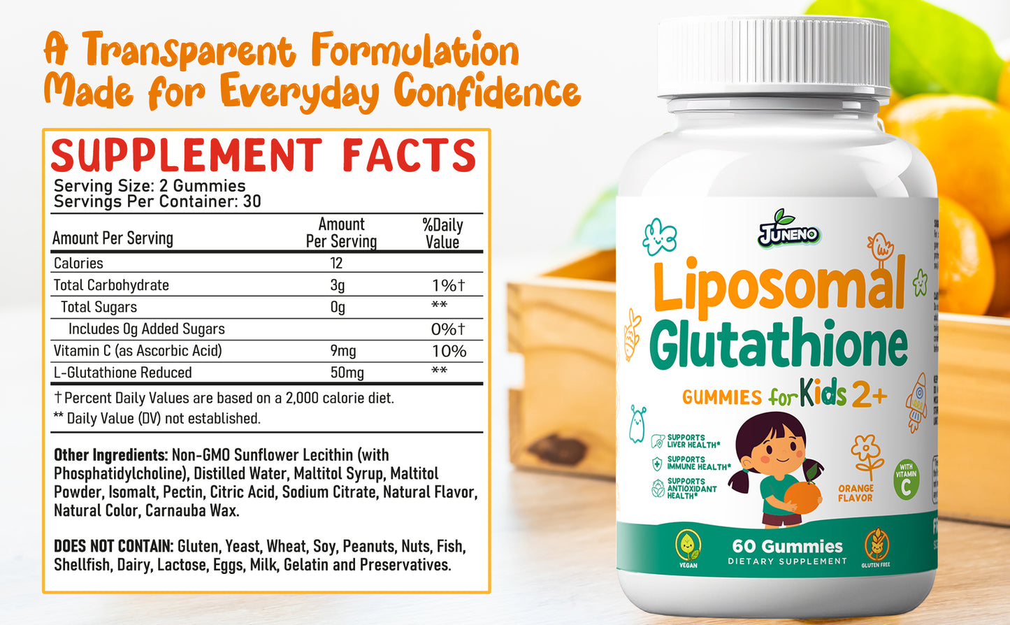 Juneno Liposomal Glutathione Gummies for Kids
