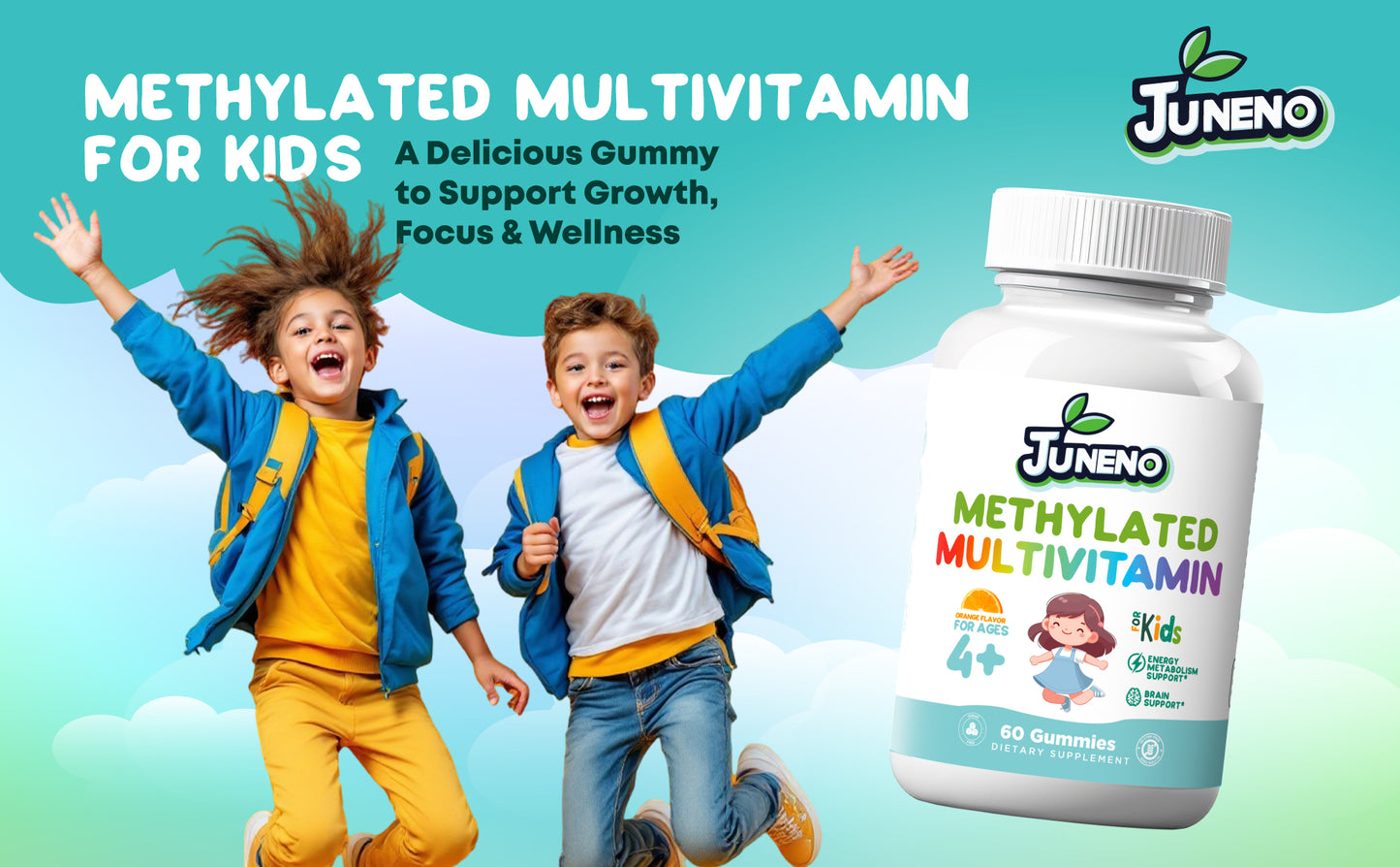 Juneno Methylated Multivitamin Gummies for Kids