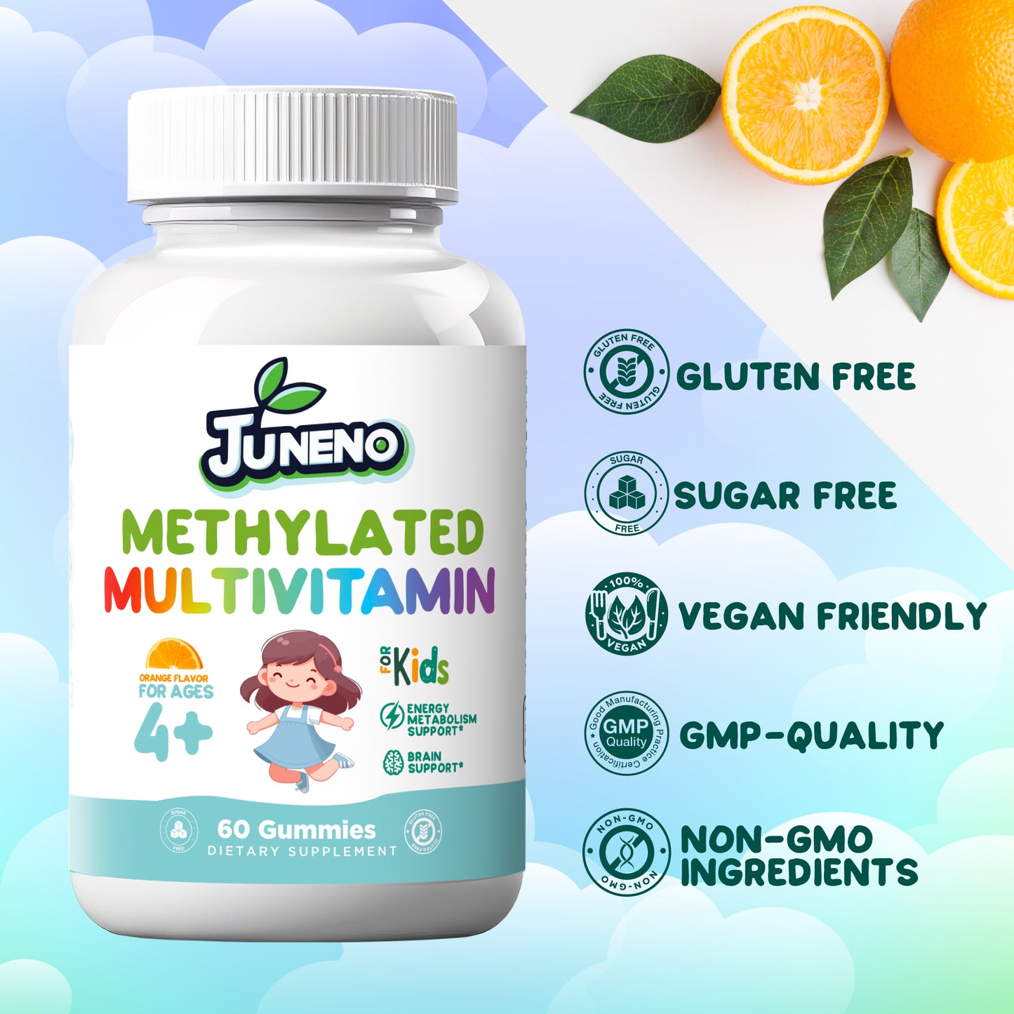 Juneno Methylated Multivitamin Gummies for Kids