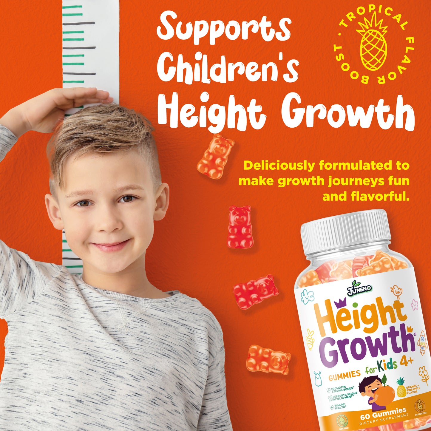 Juneno Height Growth Vitamins Supplement Gummies