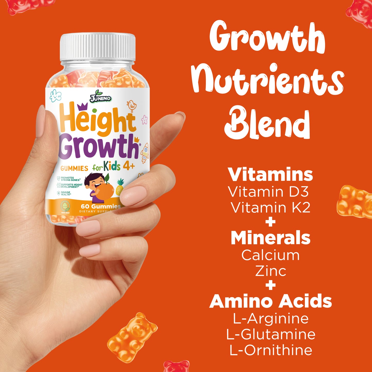 Juneno Height Growth Vitamins Supplement Gummies