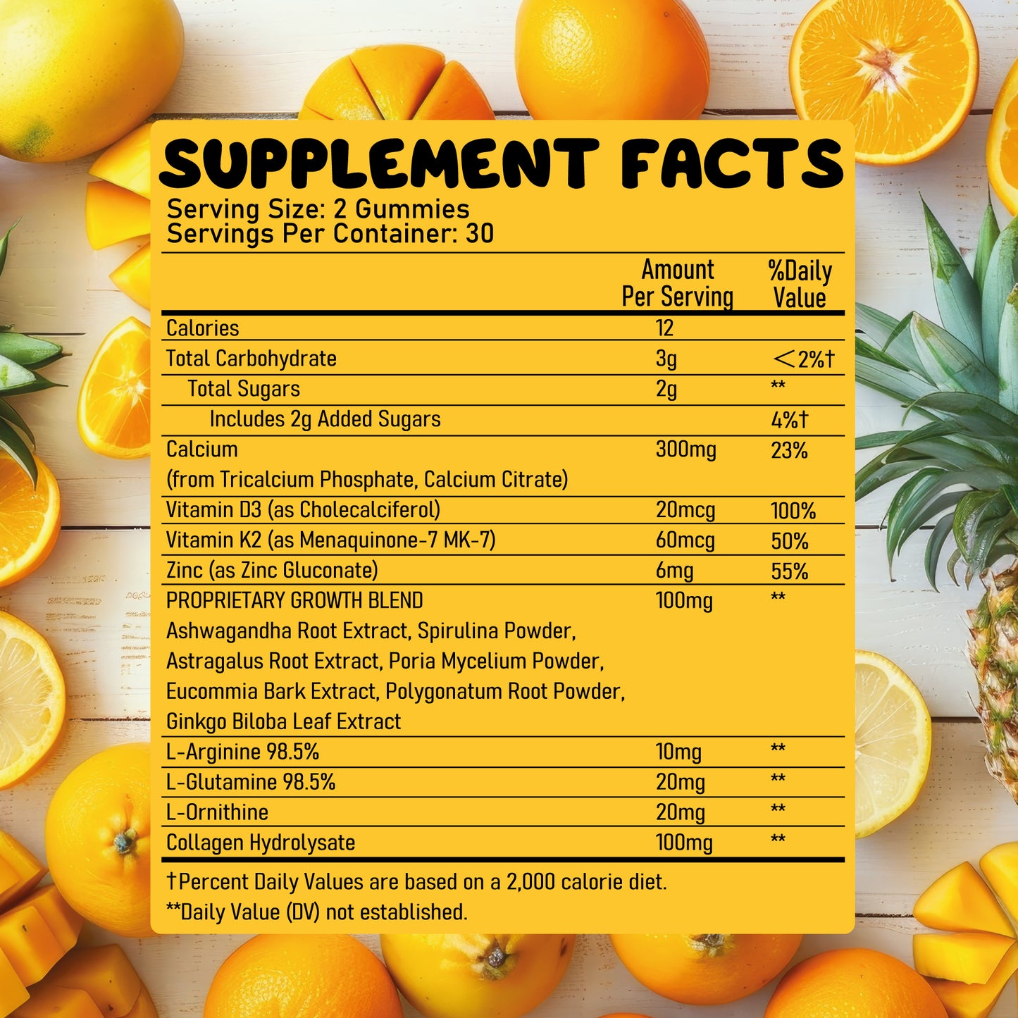 Juneno Height Growth Vitamins Supplement Gummies