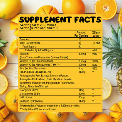 Juneno Height Growth Vitamins Supplement Gummies