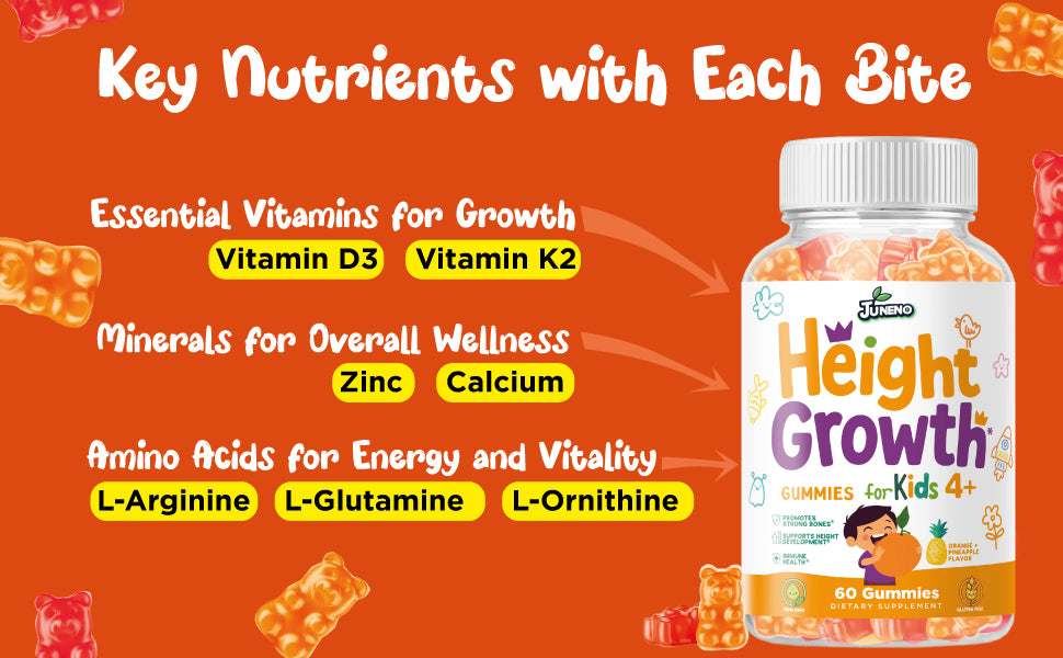 Juneno Height Growth Vitamins Supplement Gummies
