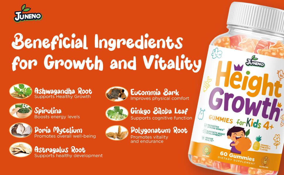 Juneno Height Growth Vitamins Supplement Gummies